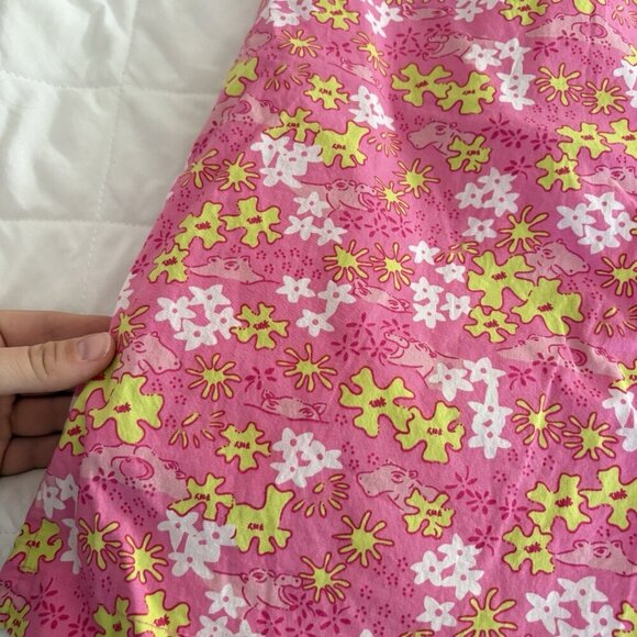 Vintage 90s Y2K Cathy Daniels Skort Skirt Womens Pink Green Hippo Floral Golf - Picture 2 of 8